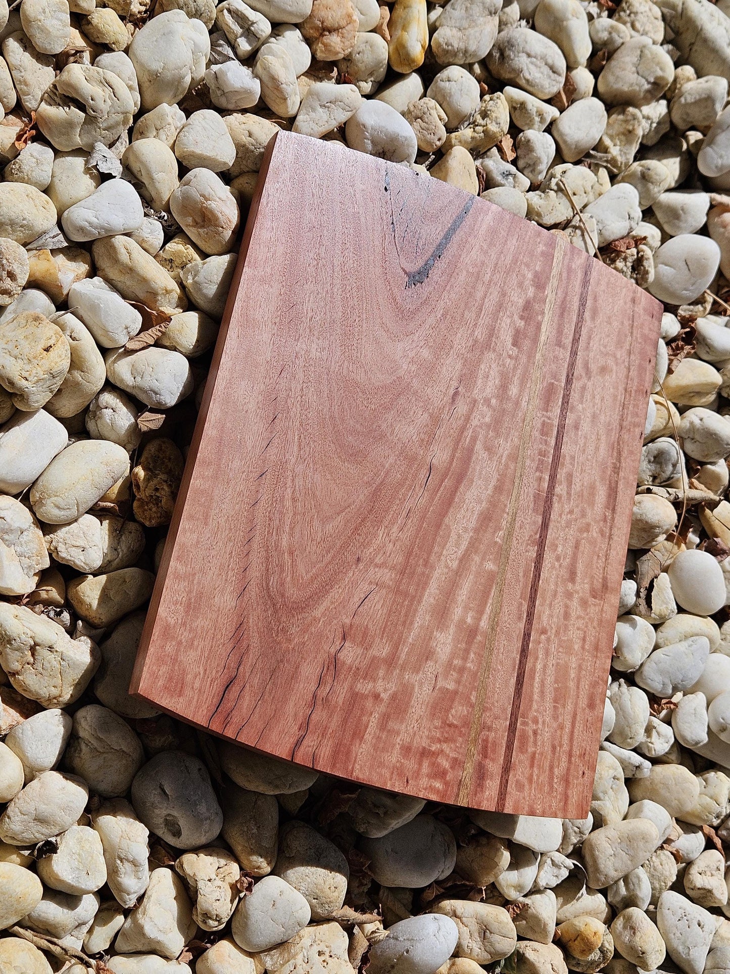 Red gum cutting board with Oak and Jarrah Strips