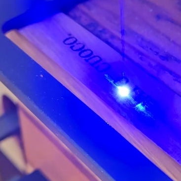 Wooden surface with a Laser engraver